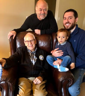 Four generations - Joel, Andrew, Amadeus and Frank Brown!